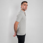 Johnny Collar Knitted Polo - Quill Gray