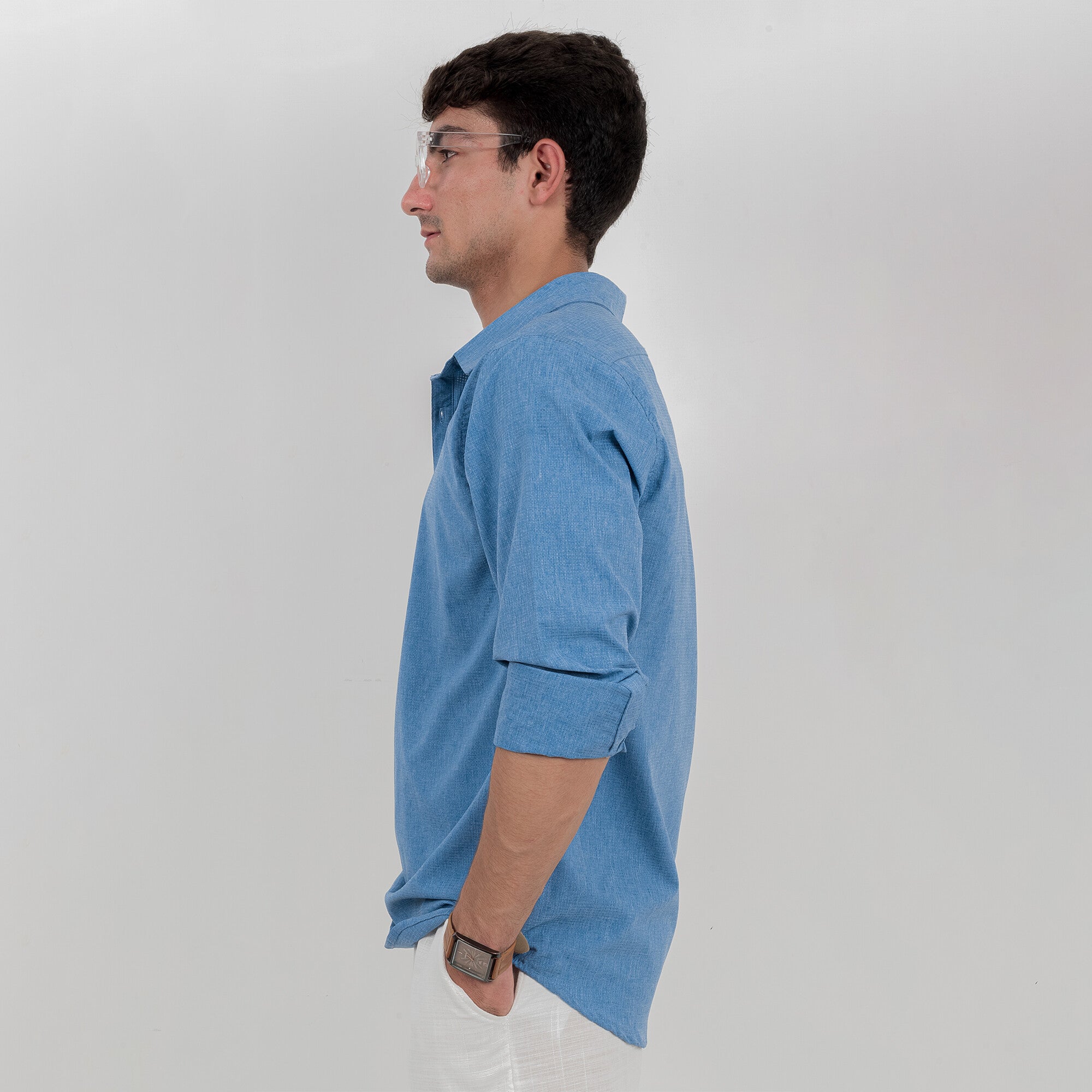 Regular fit Cotton Shirt - Cool Blue