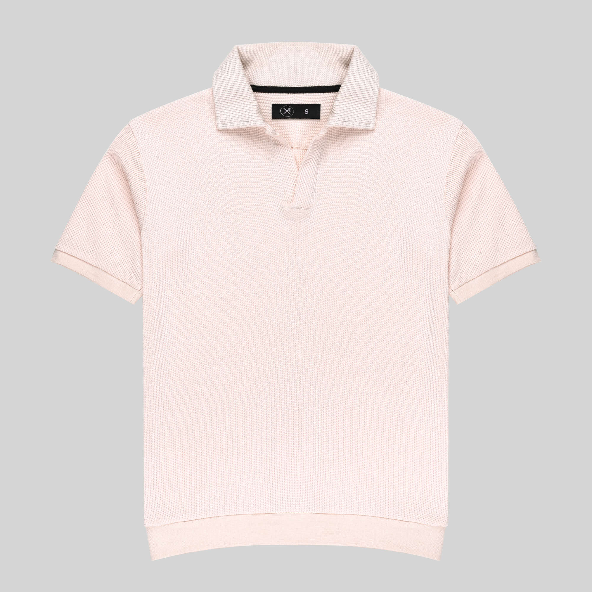 Johnny Collar Knitted Polo - Blush Cream