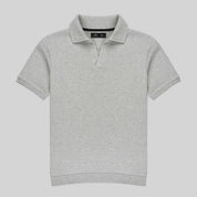 Johnny Collar Knitted Polo - Quill Gray