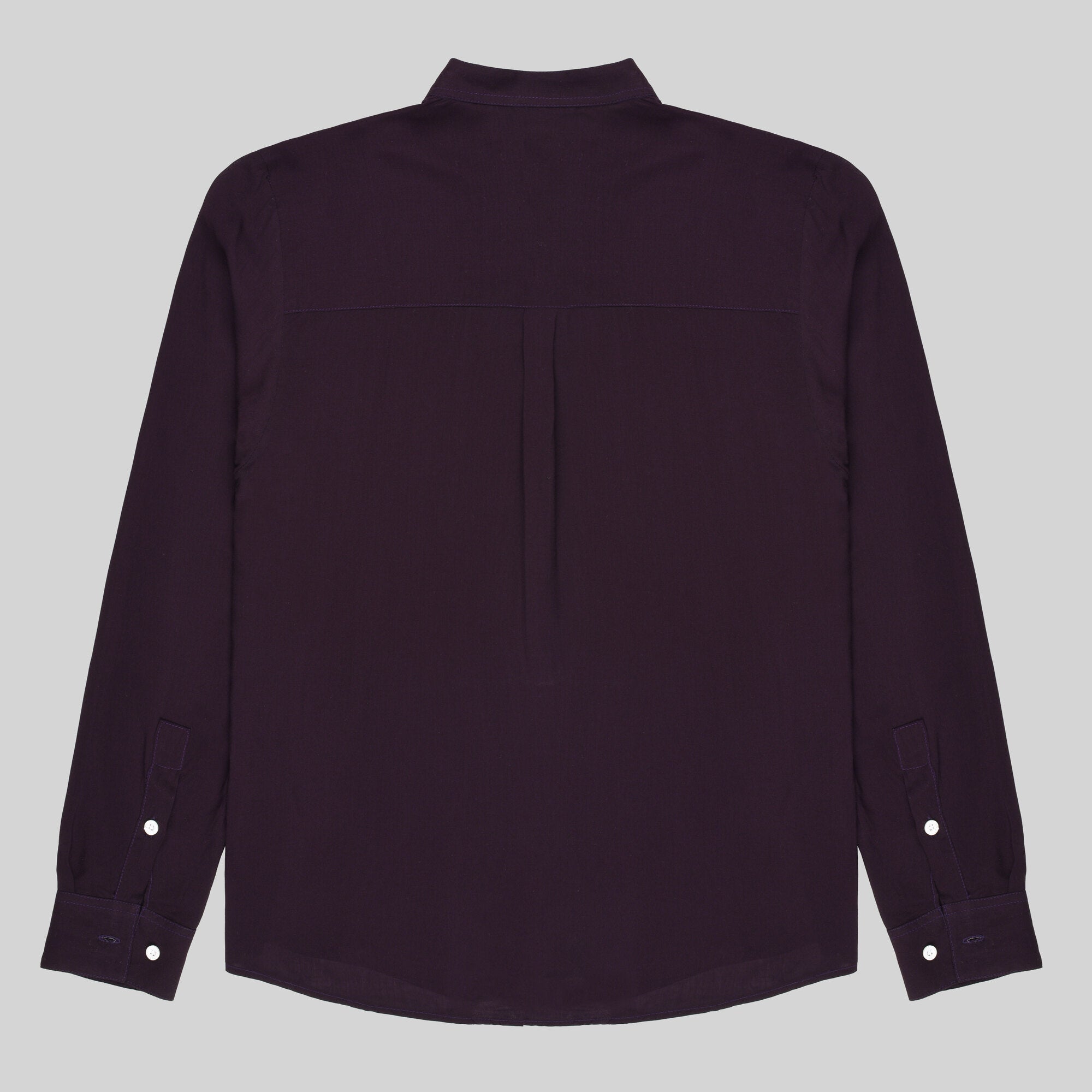 Band Collar Shirt - Blackcurrant