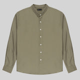 Band Collar Shirt - Olive Green
