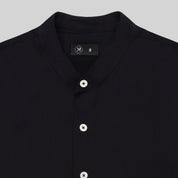 Band Collar Shirt - Black